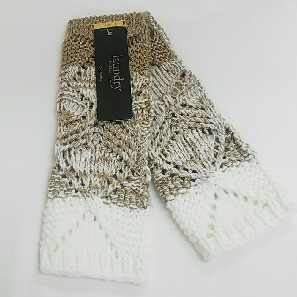 NWT Gold & Ivory Wristlet Arm & Wrist Warmers